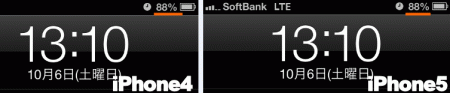 13時10分iPhone4とiPhone5を88%
