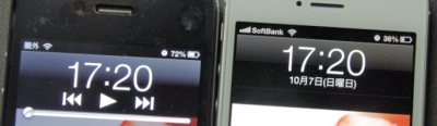 iPhone4が72%でiPhone5が36%