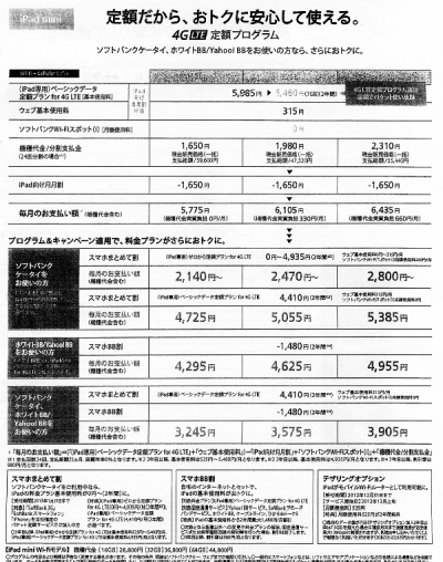 iPad miniの料金