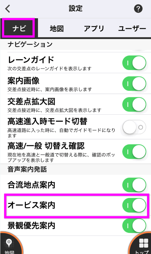 オービス案内と警告