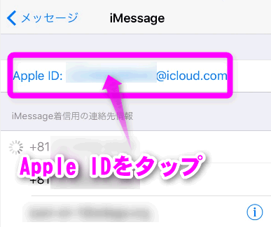Apple IDをタップします