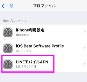 プロファイルがインストールされる
